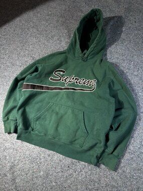 Supreme World Famous Tail Hooded Sweatshirt FW21 L Green Brown Script Hoodie